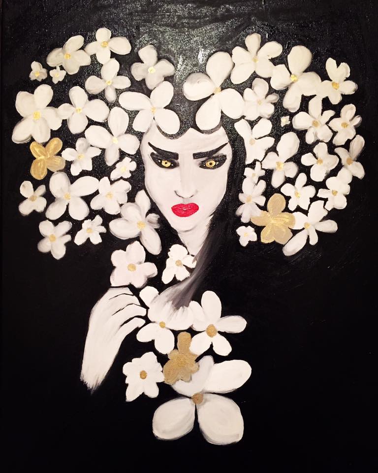 Woman with golden eyes